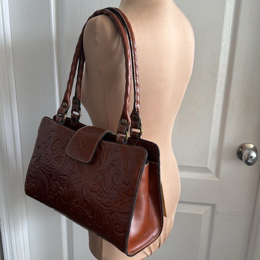 Patricia Nash Burnish Tooled Leather Rienzo Shoulder Handbag Florence - Picture 13 of 14